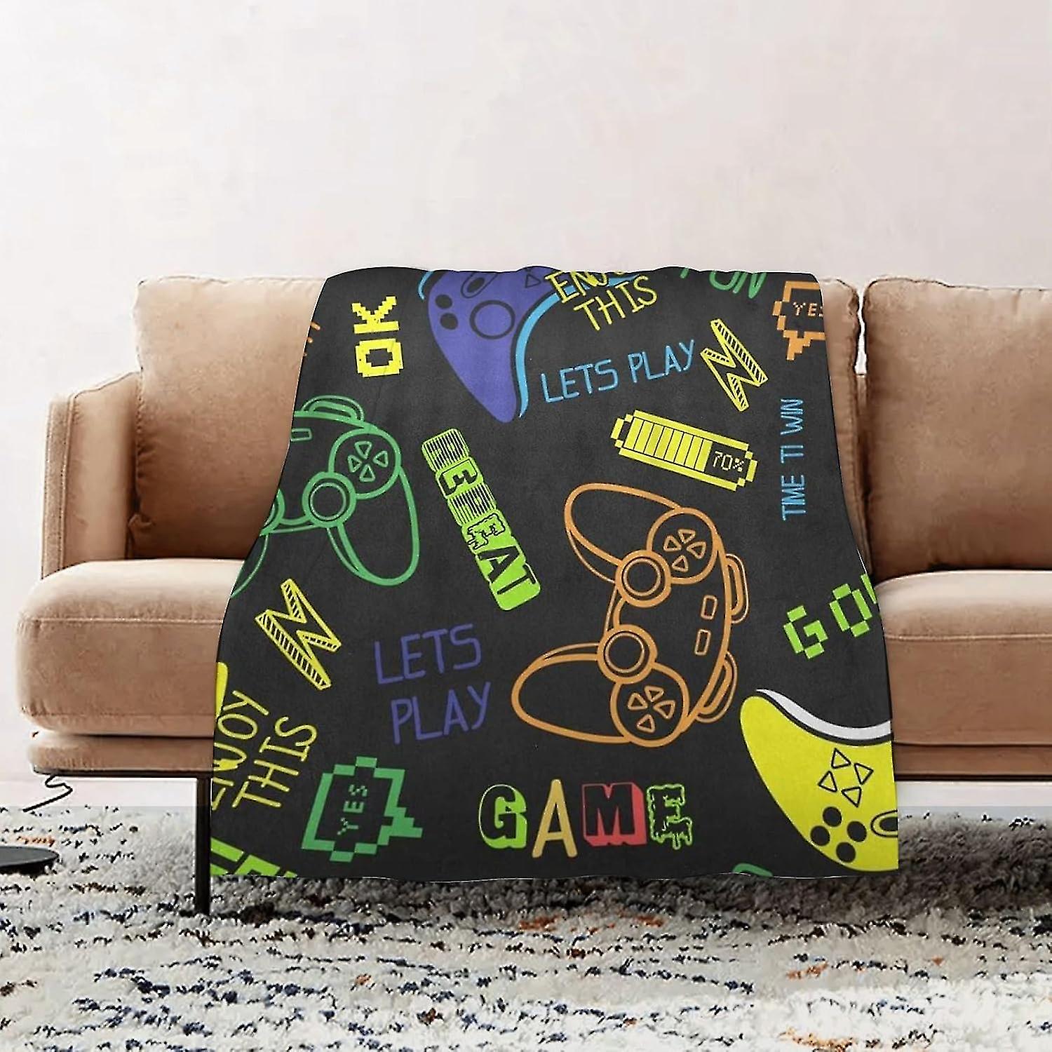 Premium Flannel Throw Blanket - Vedio Game Controller Flannel Blanket Sofa Throw, Blanket Fluffy Soft Throw For Bed And Couch Throw/single