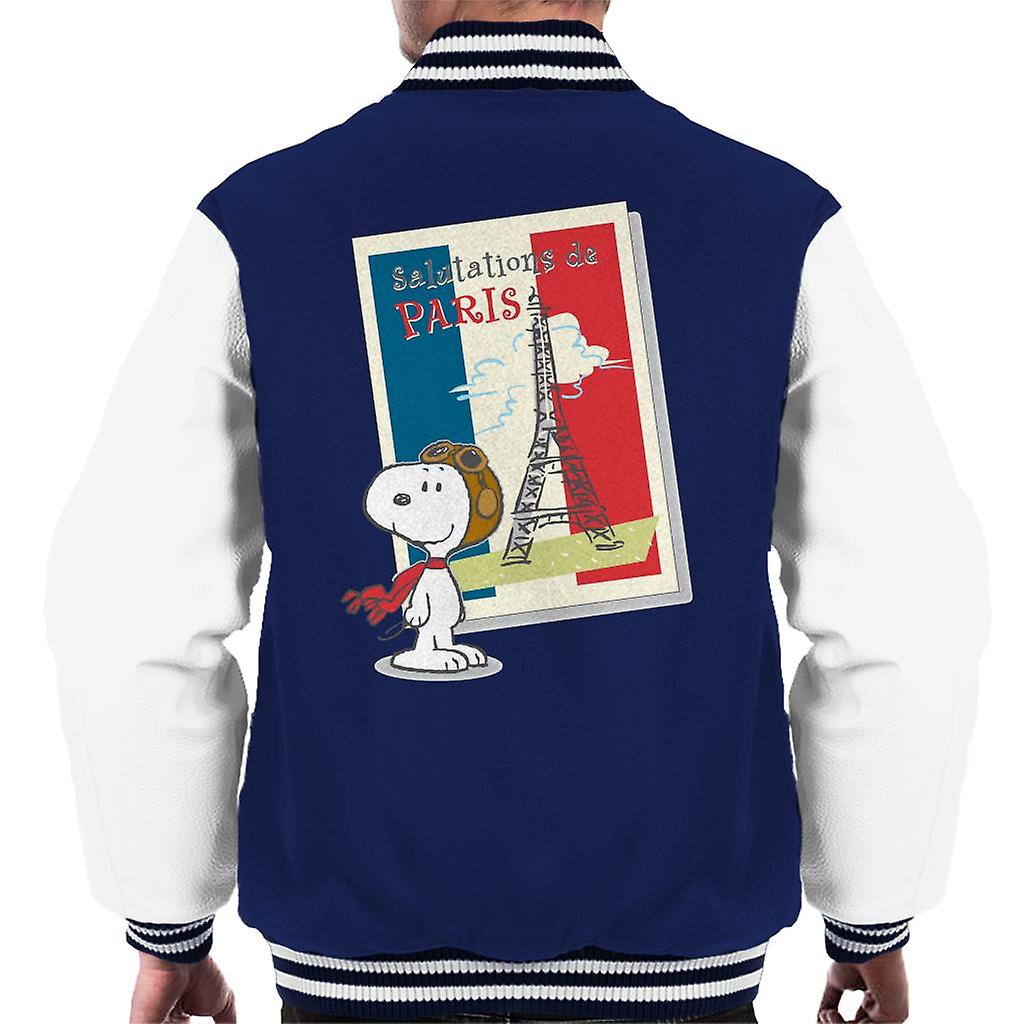 Peanuts Snoopy In Paris Men's Varsity Jacket