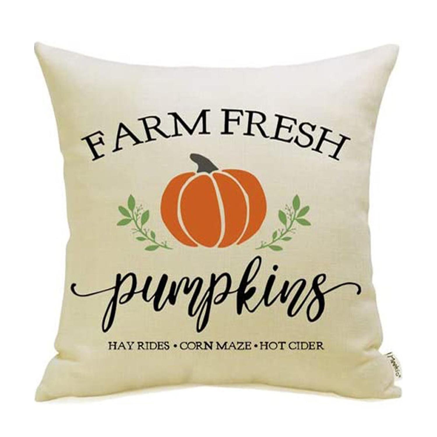 Pillowcase Autumn Thanksgiving Maple Pumpkin Print Single Side Print Soft Couch Decoration Throw Pil