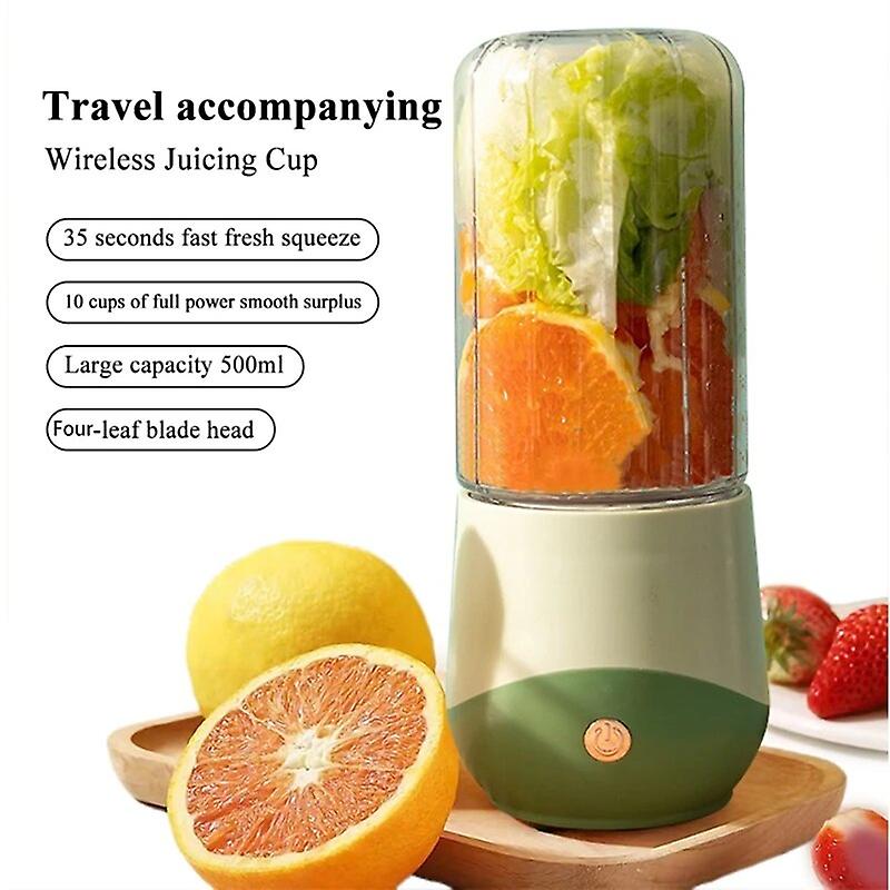 500ML Portable Fruit Juicer Blender Electric Fruit Juicer Smoothie Blender Machine -Green~15903