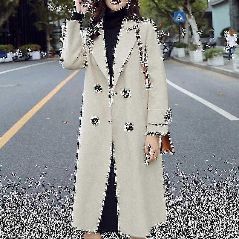 Wool Overcoat Women Winter Warm Trench Coat Long Casual Outwear