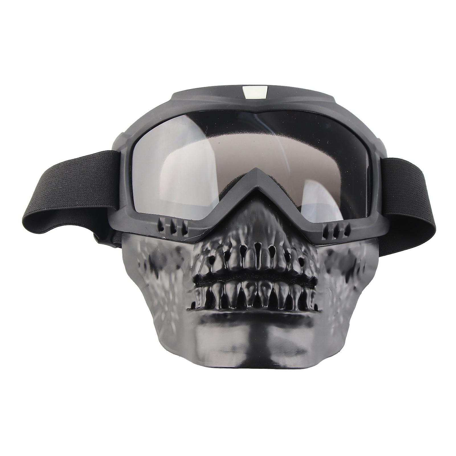 Outdoor Detachable Motorcycle Helmet Goggles Helmet Ski Sports Motorbike Racing Glasses (Black)