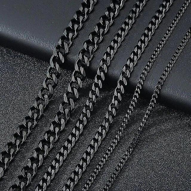 قلادة كلاسيكية للرجال عرض 3 إلى 7 مم قلادة طويلة من الفولاذ المقاوم للصدأ للرجال سلسلة مجوهرات نسائية