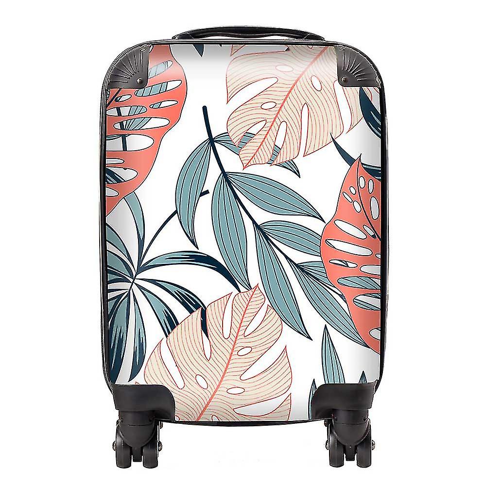Tropical Leaf Pattern Suitcase