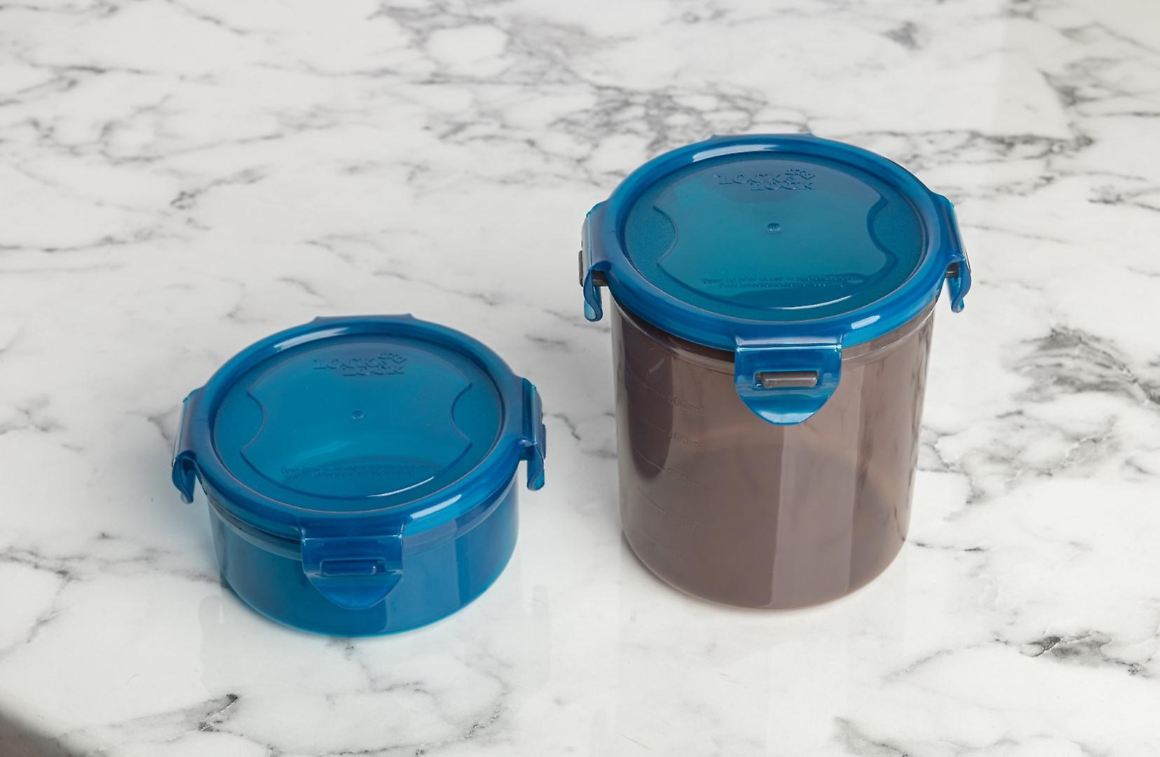 LocknLock Eco Food Container Set Reusable Round Lunch Storage Boxes - Pack of 2