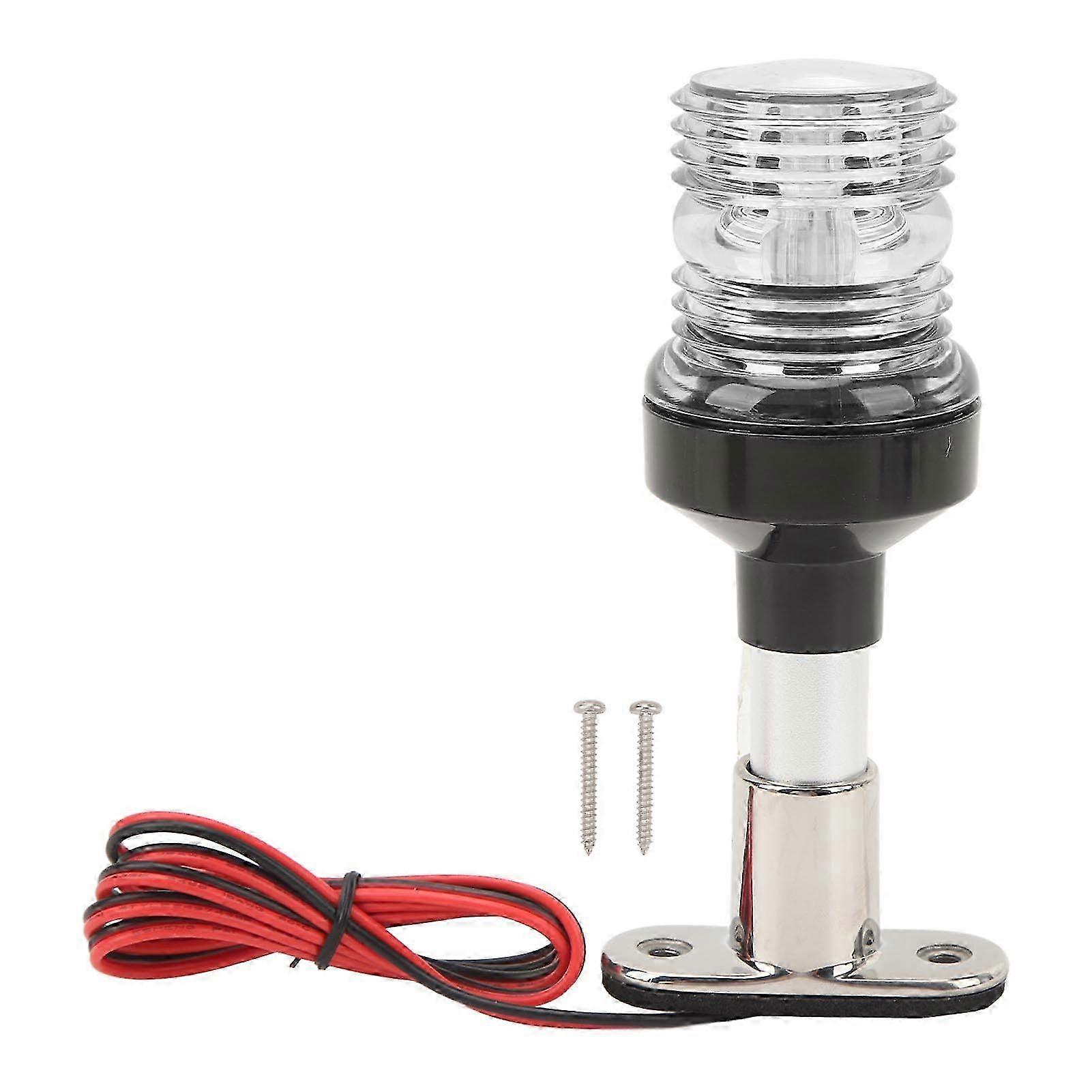 Boat Anchor Light Waterproof 2NM Visibility 6in 360 Degree All Round Stern Light with Stainless Steel Base for Yachet Warm White