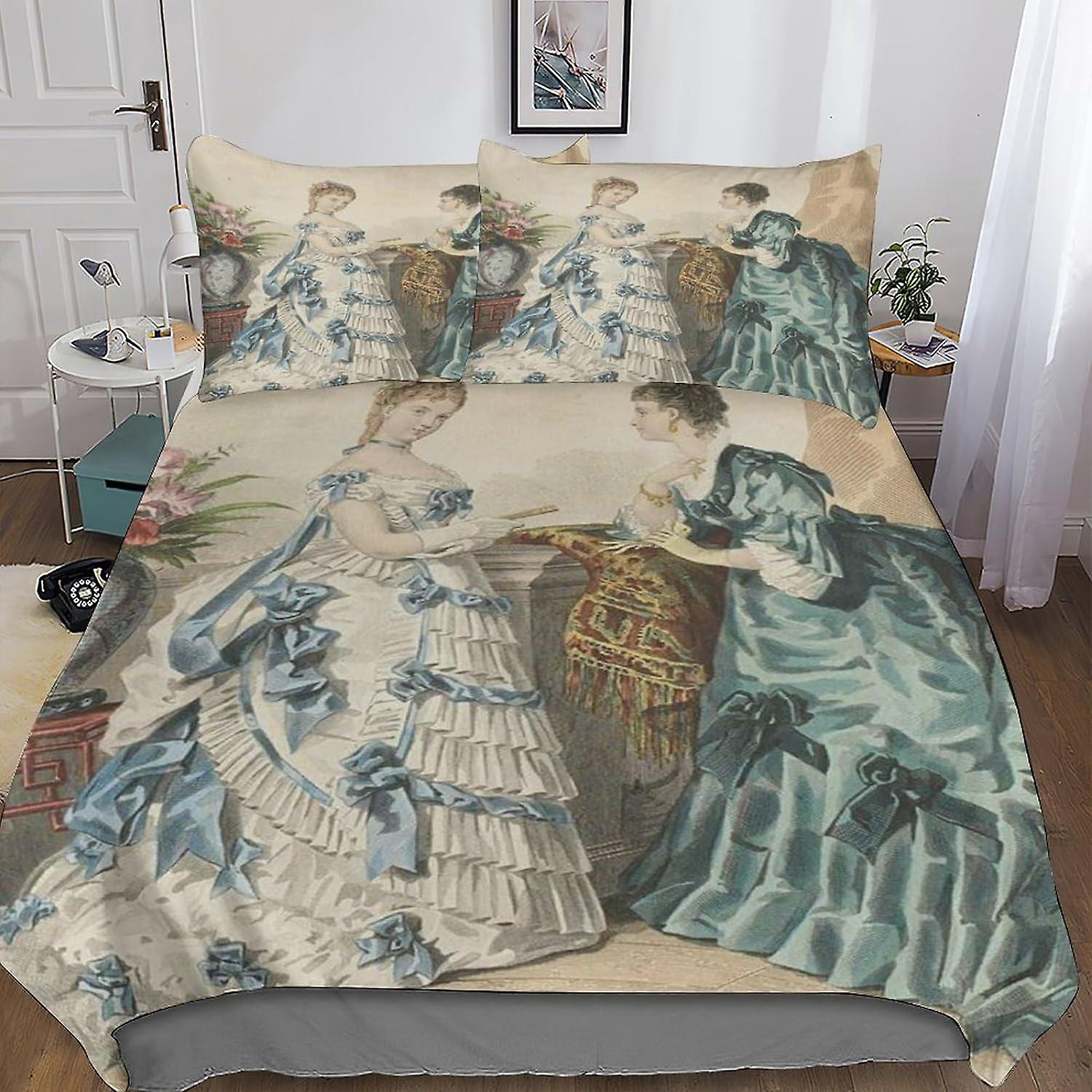 HOUKIG 3D The Victorian Era Effect Children And Adults Printed Comforter Set with Pillowcases Comforter Bedding Set (3d Pioneers of The Times)