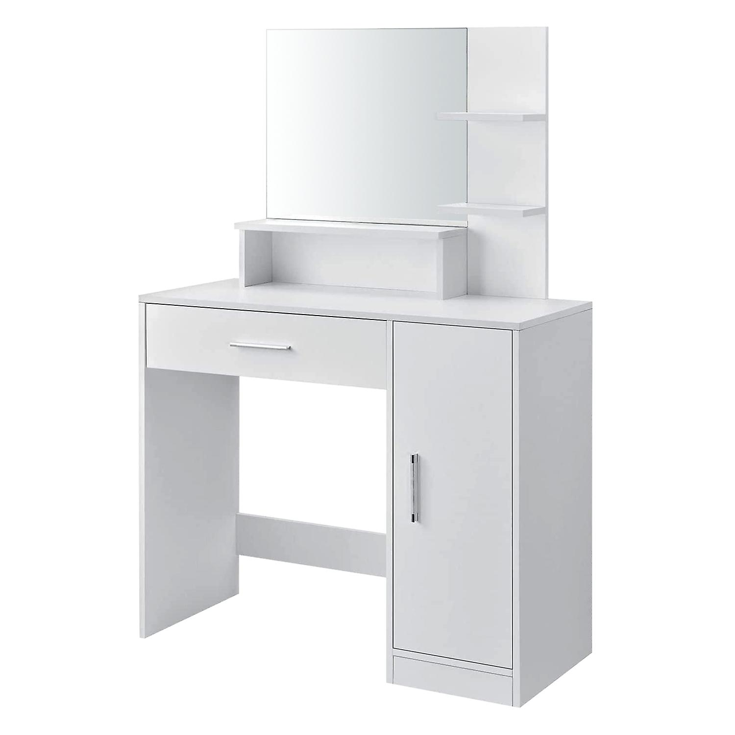 Modern White Dressing Table with Mirror