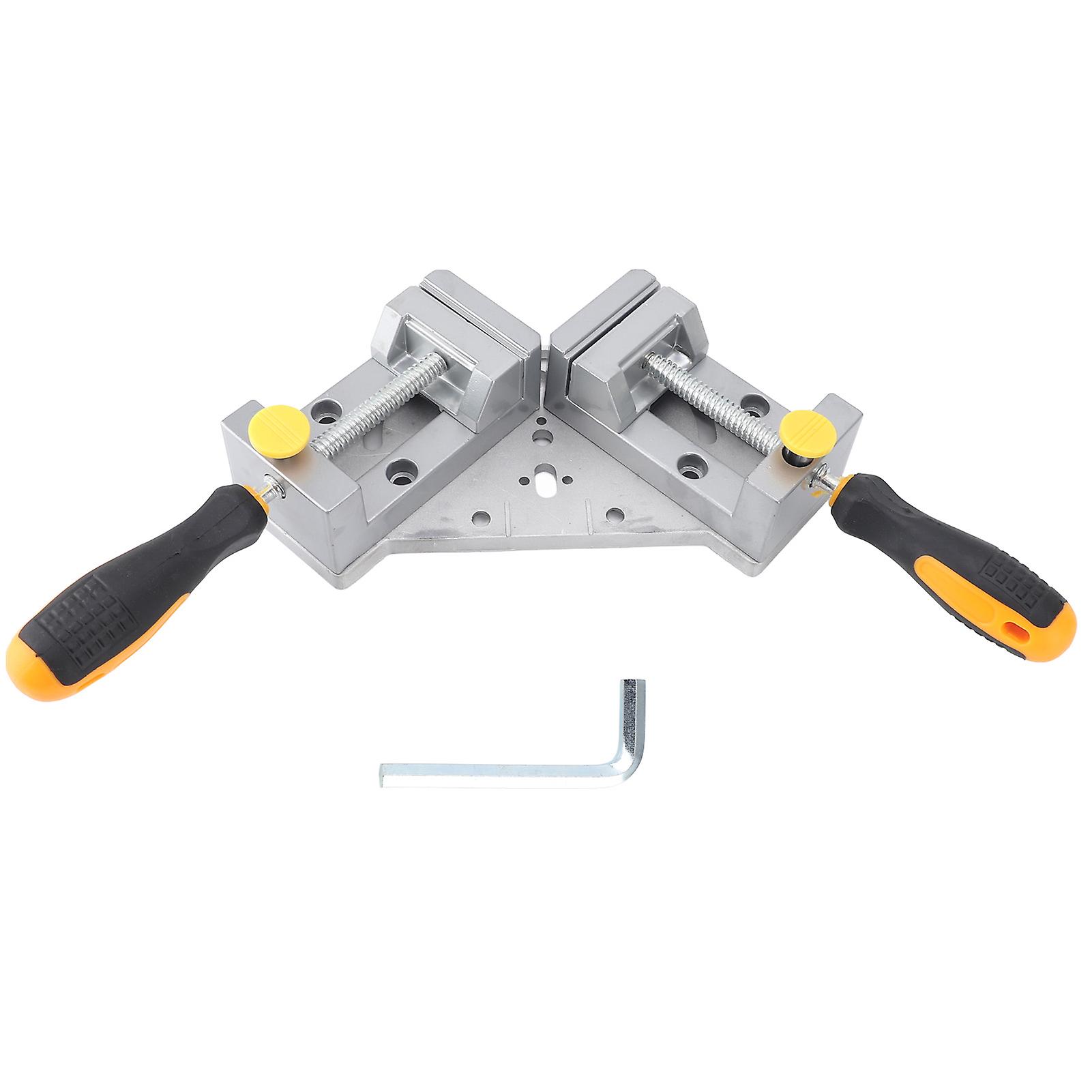 Double Handed Handle 90 ° Right Angle Clamp, Detachable Quick Flat Mouth Pliers, Flat Vice Pliers, Aluminum Alloy Die-Casting Pliers Body Workbench