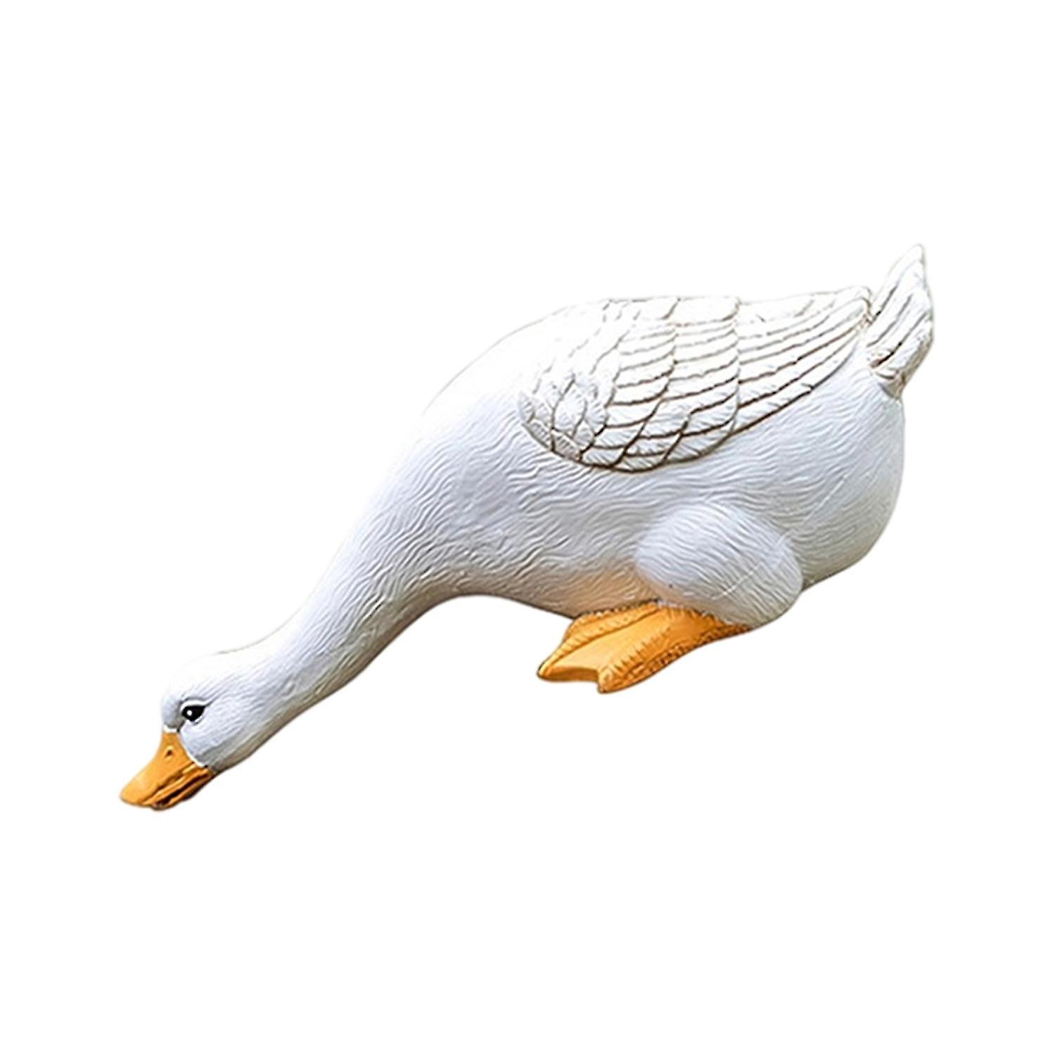 Duck Statue High Simulation All Match Resin Art Craft Drinking Water Duck Model Garden Supplies