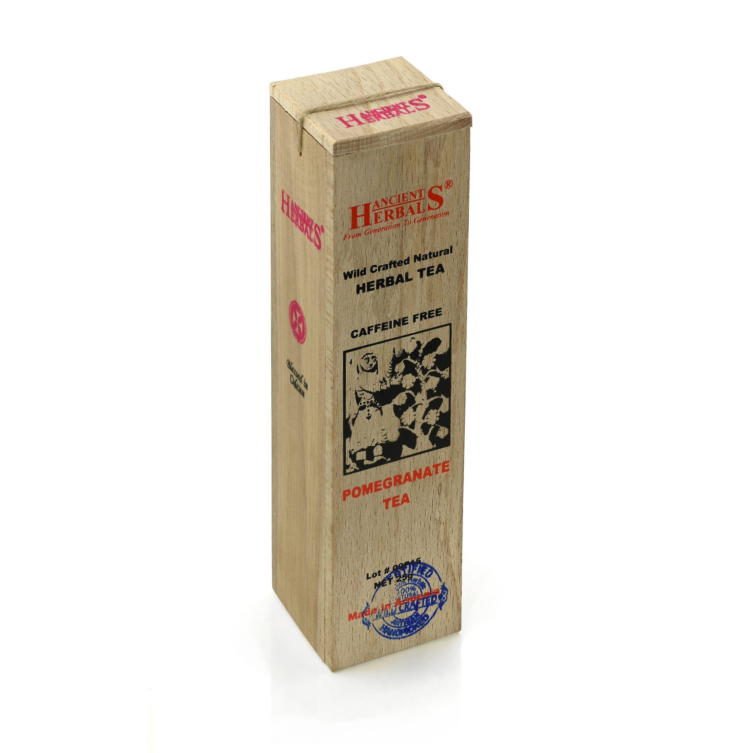 古代ハーブザクロの注入 - 100%木箱の中の100%天然野生の細工された緩い葉のハーブティー、25 g