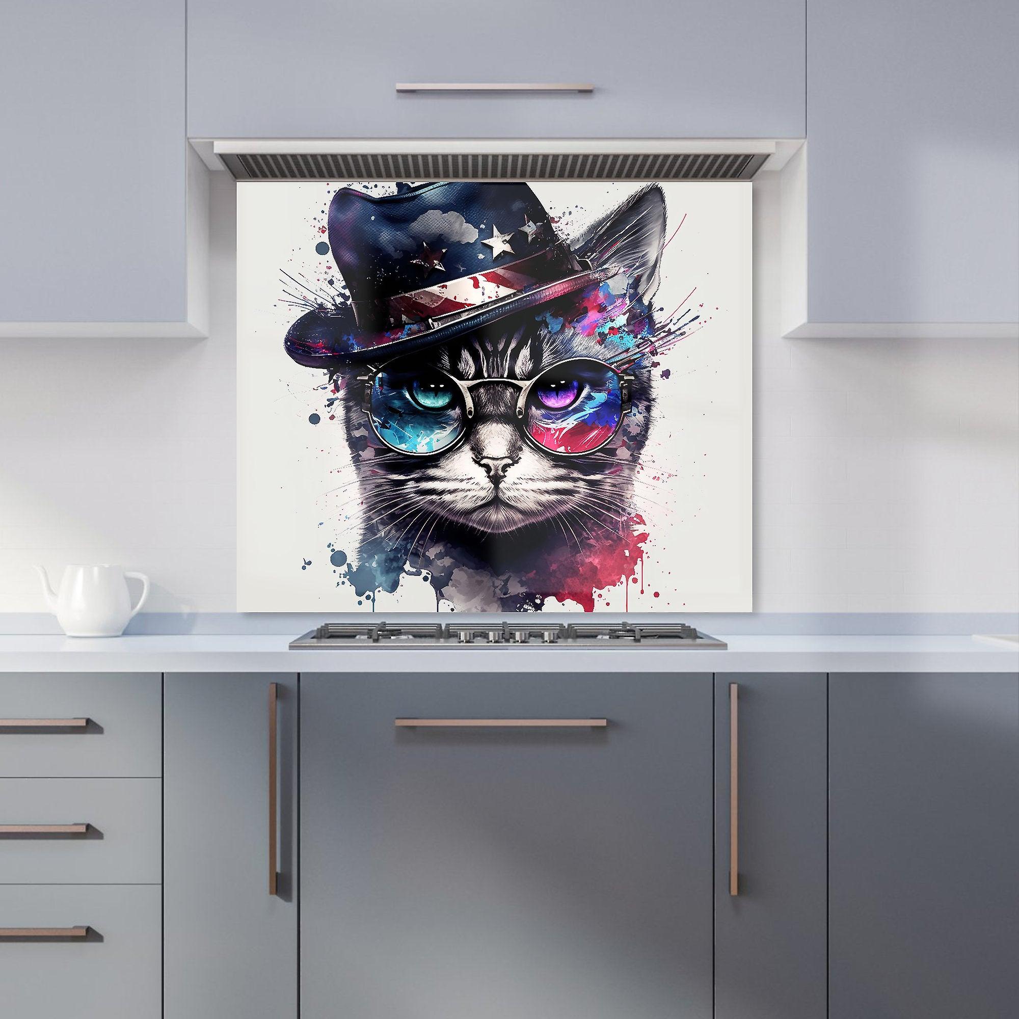 American Shorthair Cat Face Splashart Kitchen Splashback