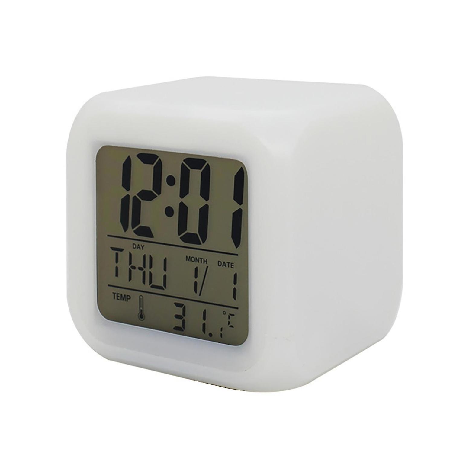 Digital Clock Multifunctional Temperature Display Alarm Clock Square Color Changing Electrical Alarm
