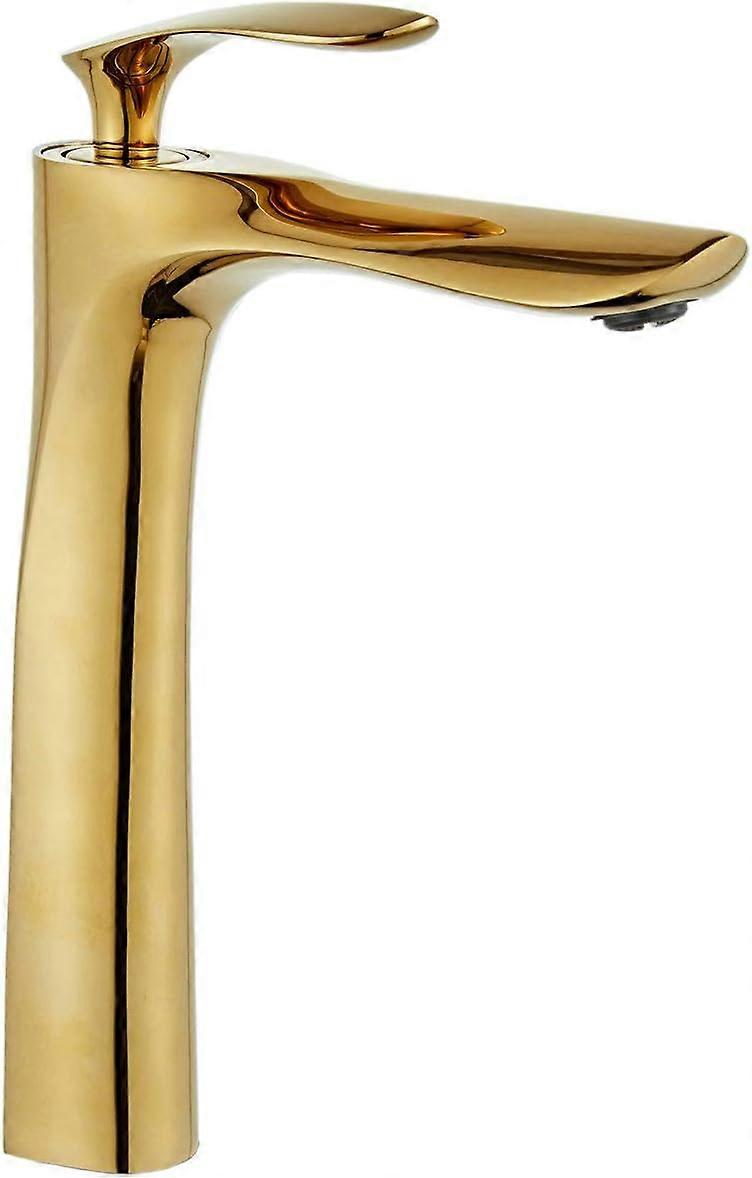 Robinets de lavabo Robinet de lavabo à levier unique Robinet de salle de bain haut Corps doré Poignée chromée dorée Mitigeur en laiton