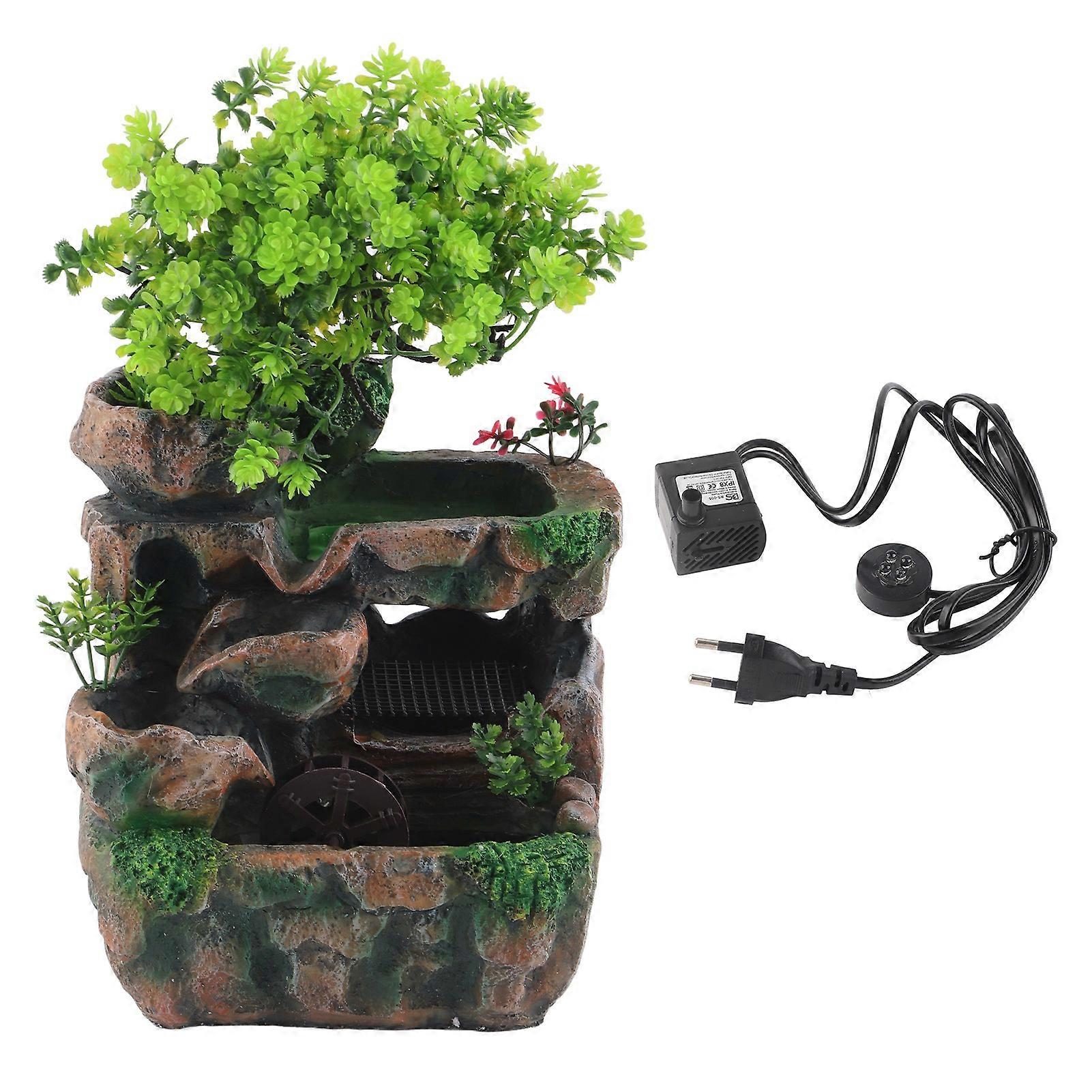 Resin Rockery Simulation Tree Flowing Water Tabletop Fountain Decoration EU AC220240V