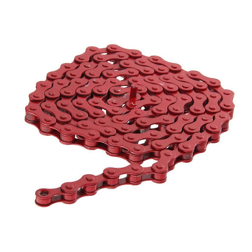 96 Links Red Bike Chain Fixed Gear Track Bmx Single Speed Chains