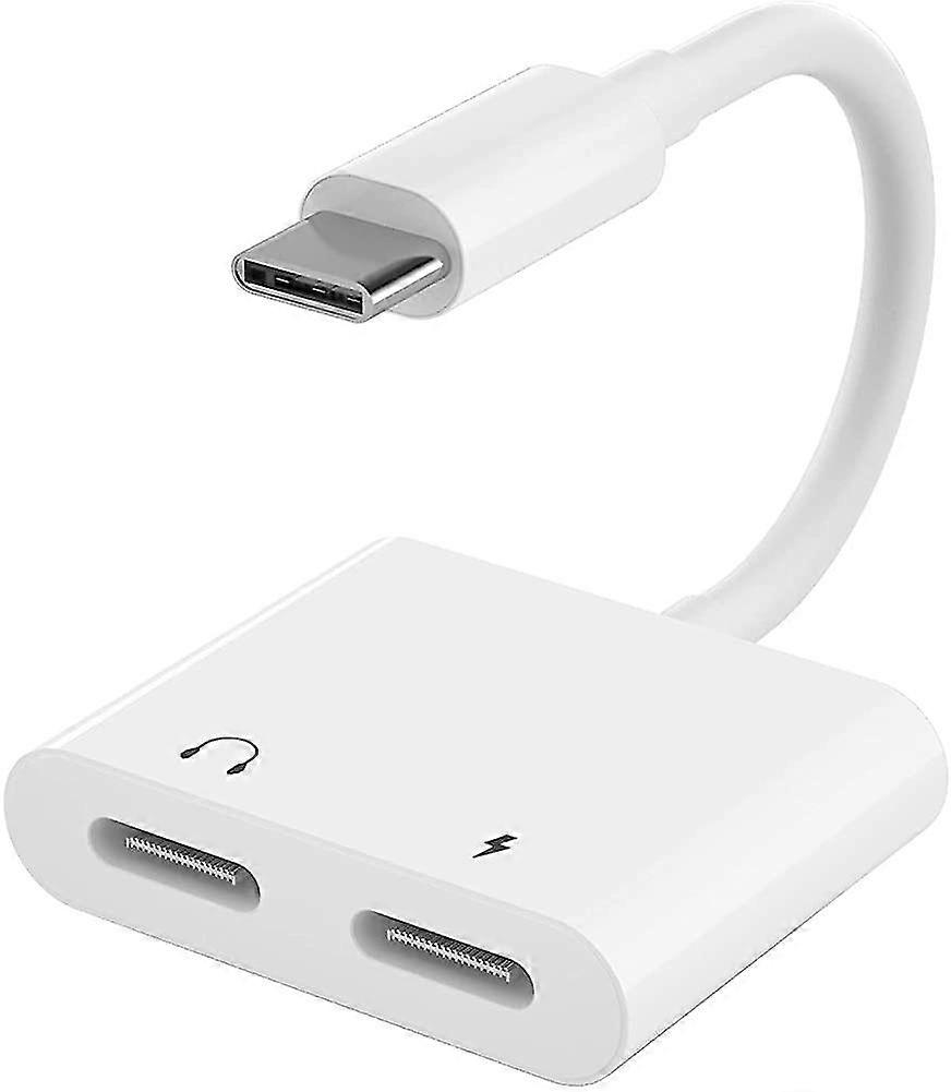 USB C Typ C Klinkenadapter, 2 in 1 USB C auf Dual USB C Audio Ladeadapter Typ