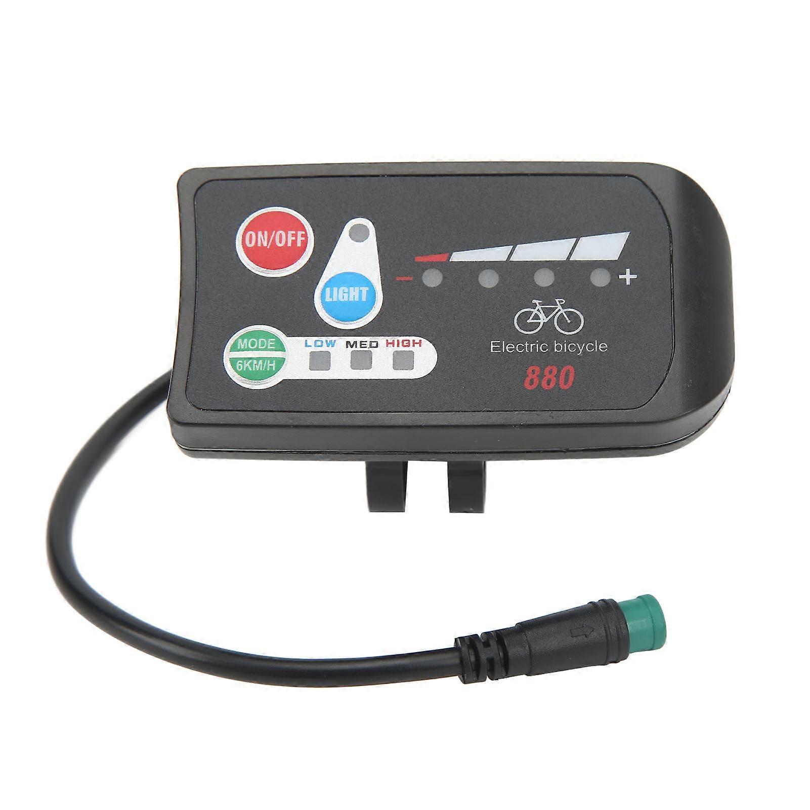Electric Bicycle Display Abs Lightweight Led Display Meter With Waterproof Connector For Modification 24v