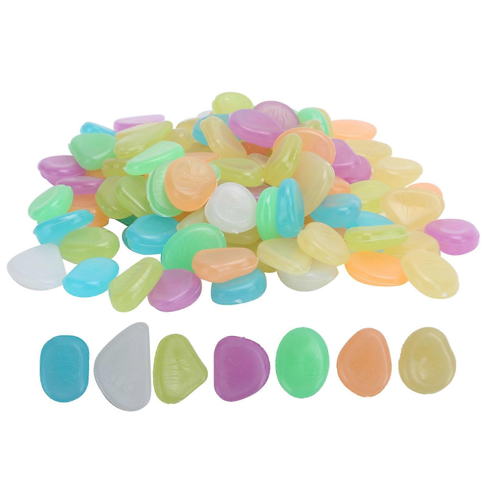 متوهجة الصخور البلاستيكية المضيئة الحجارة الزخرفية الحصى لخزان الأسماك حديقة ممرات