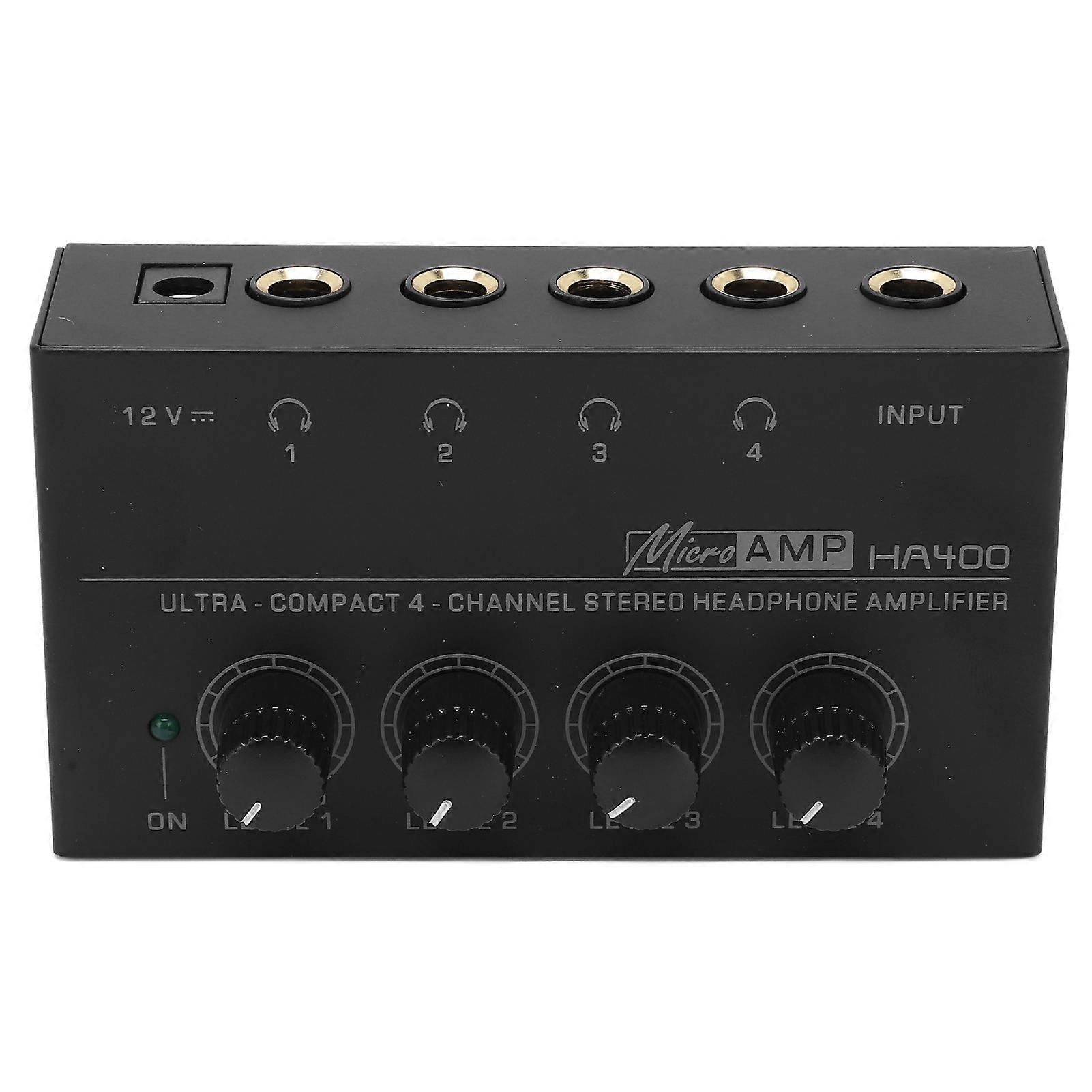 Headphone Amplifier 4 Channel Stereo Ultra Low Noise US Plug 100240VAC Power Adapter
