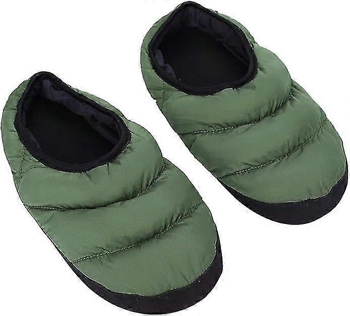 Unisex Soft Down Tofflor Termiska Tofflor i dun bomull Låg-top Vinter Inomhusskor Halkskydd fyllda Hem Golv Tofflor Kvinnor & Män Varm Mysig Hou