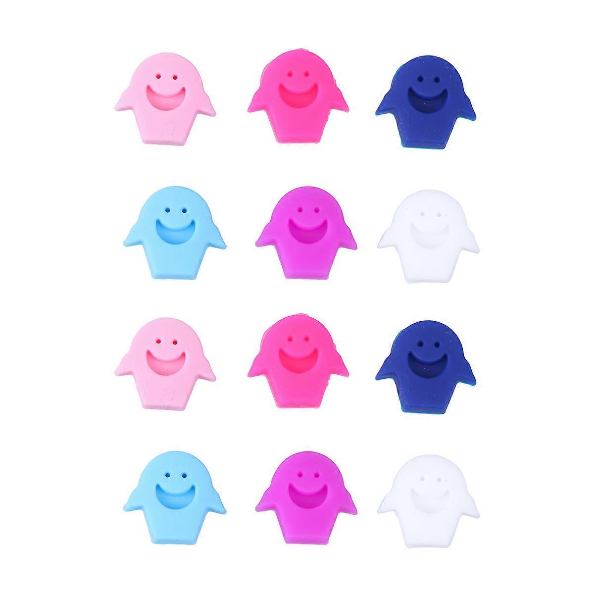 12pcs/2sets Silicone Smile Design Wine Glass Markers Party Goblet Wine Drinking Cup Marking Tags