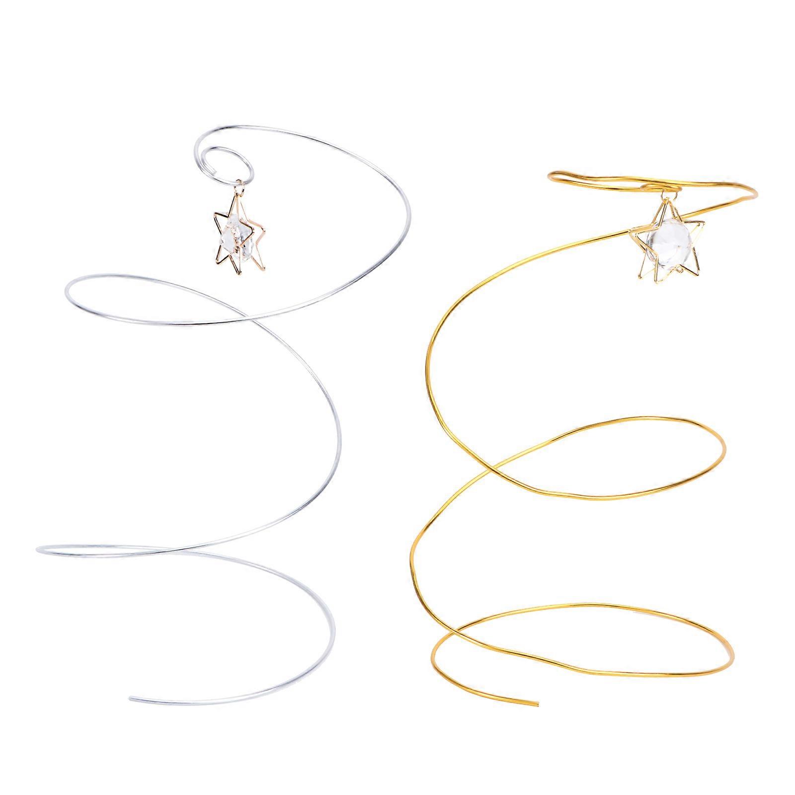 2pcs Hollow Wire Spiral Tree Miniature Craft Cake Adornments Cake Ornaments