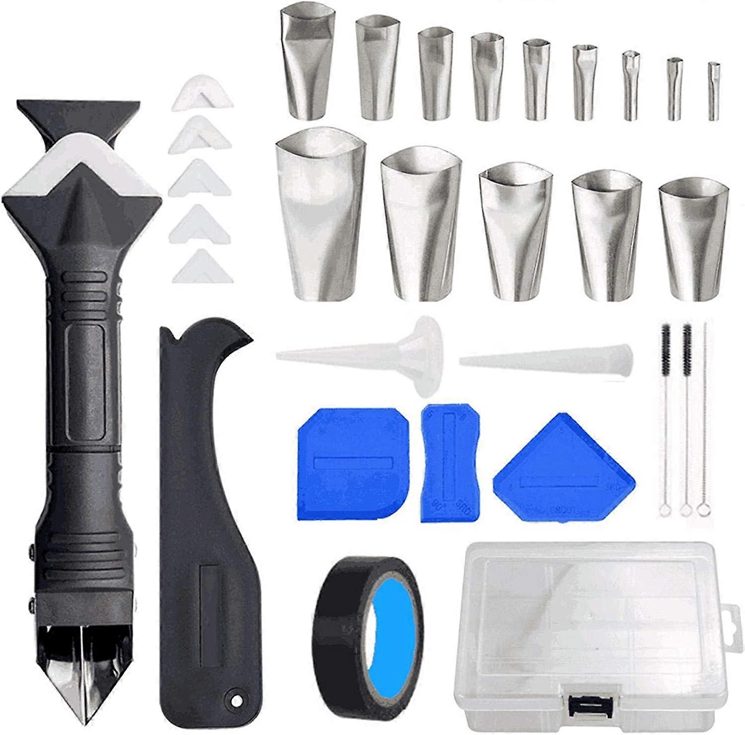 3 In 1 Silicone Caulking Tools, Caulking Nozzle Kit Sealant Applicator Finishing Kit Kit Finishing Sealant Tool Scraper For Window Sink Gasket