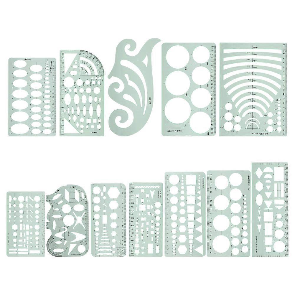 12pcs Ruler Set Curve Shaped Grading Rulers for Sewing Pattern Designs Drawing Template
