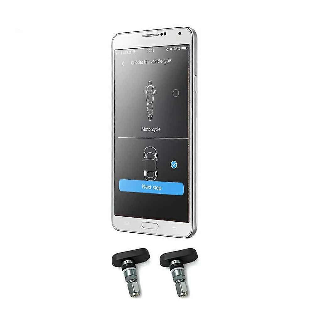 Motorsykkel Dekk Alarm 2 Sensor Moto TPMS System Ekstern Intern Trådløs Bluetooth 40