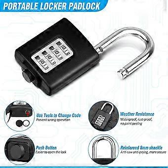 locker Code Padlock 4 Digit Outdoor Resettable Small Combination ...