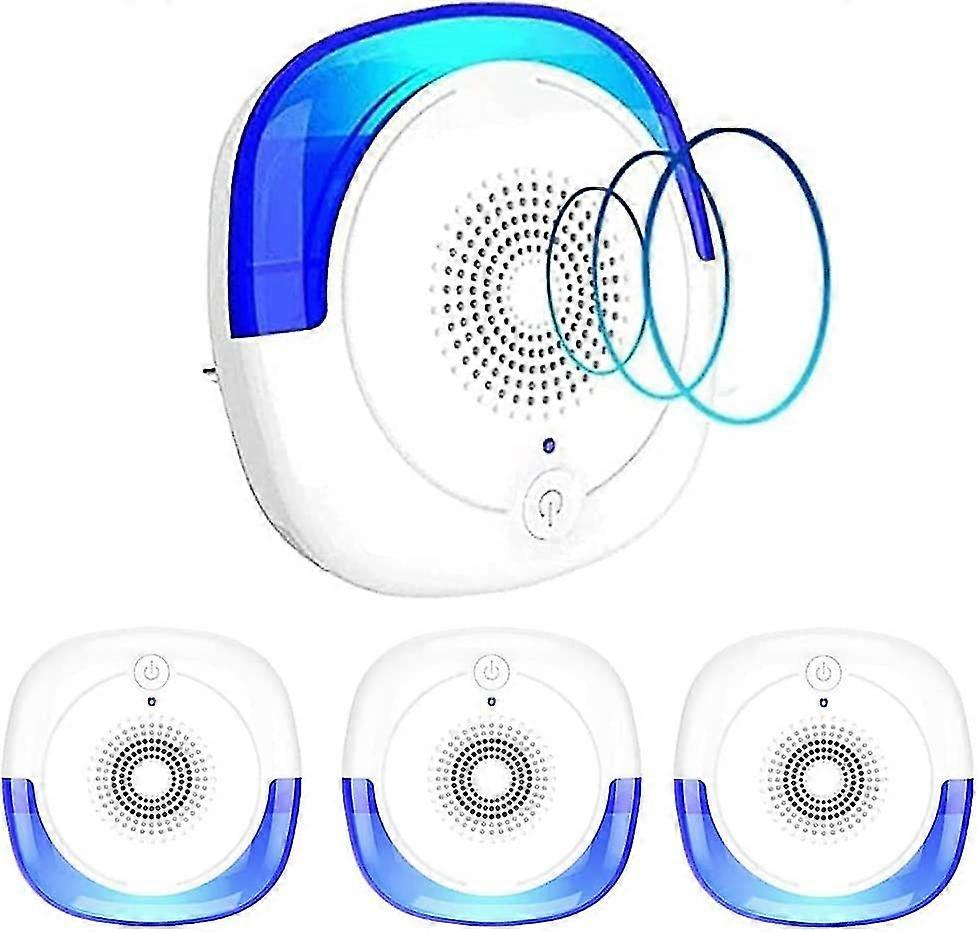 Ultrasonic Pest Repeller Set Of 4, Electric Indoor Insect Repellent Device, Anti Pest Repellent Mosquito Cockroaches Flies Mice, 100% Safe And Non-tox