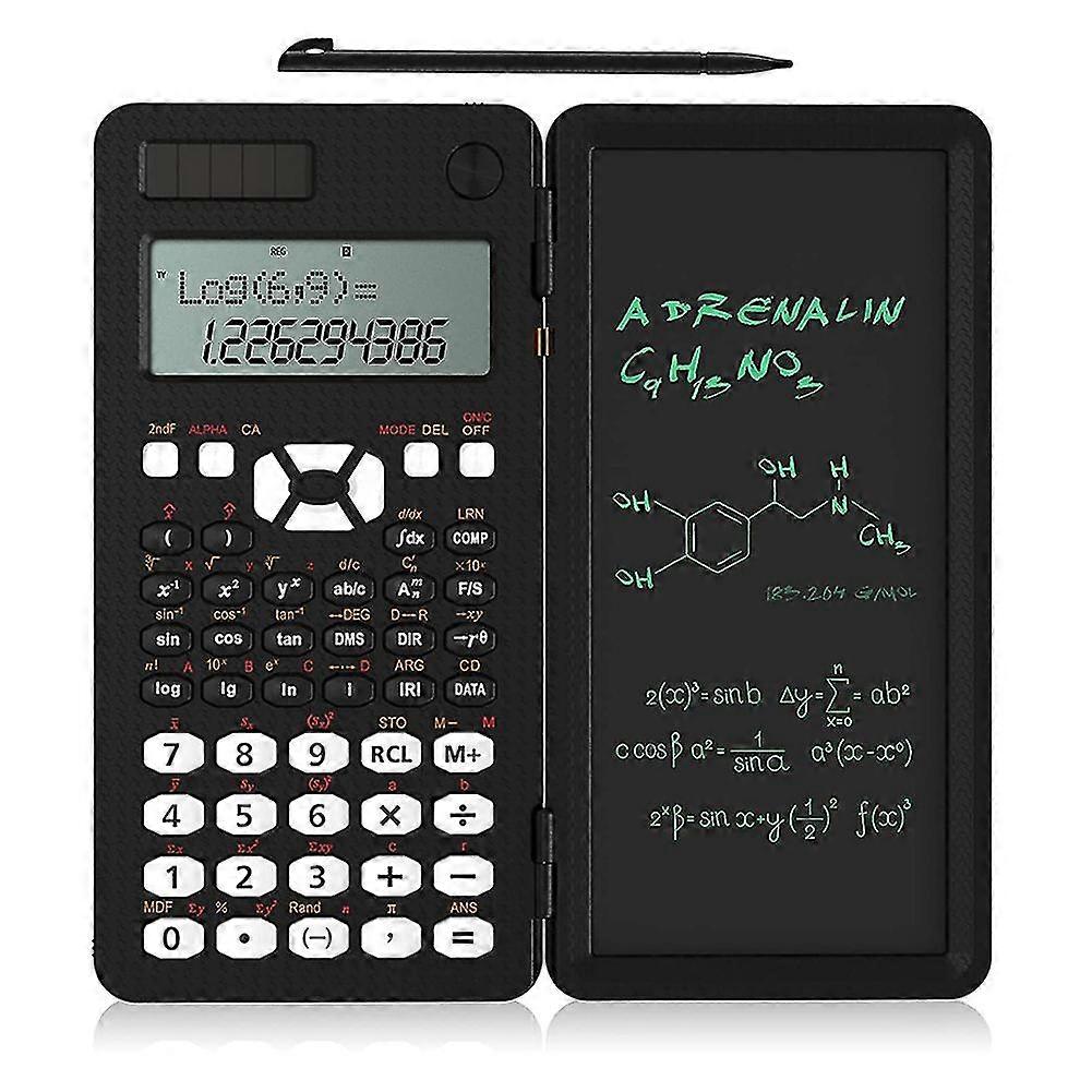 Scientific Calculators With Writing Tablet,solar Energy Lcd Science Calculator Notepad With 349 Fun