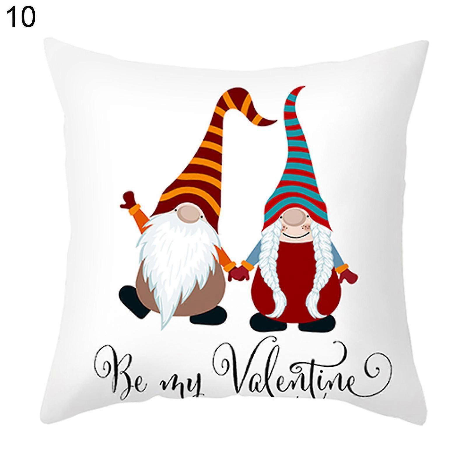 Wharick Pillow Case Faceless Gnome Pattern Easy to Stuff Polyester Family Dens Pillowslip