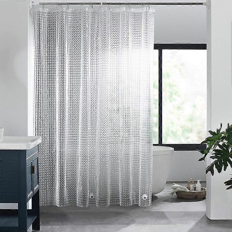 Mildew Resistant 3D Clear  Waterproof Shower Curtain