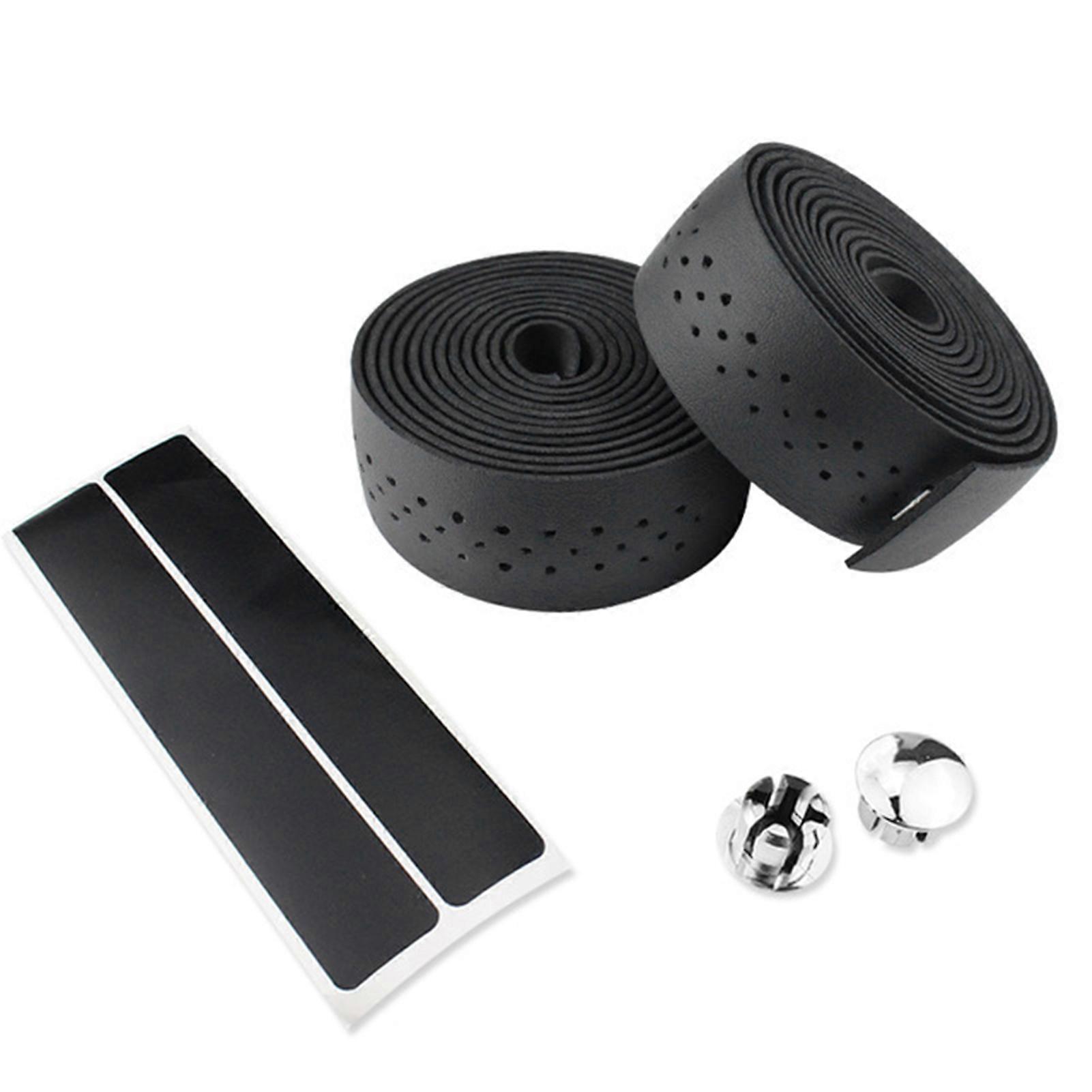 Bicycle Handlebar Tape Faux Leather Self-adhesive Anti-slip Shockproof Sweat Absorption Bike Handle Wrap Straps