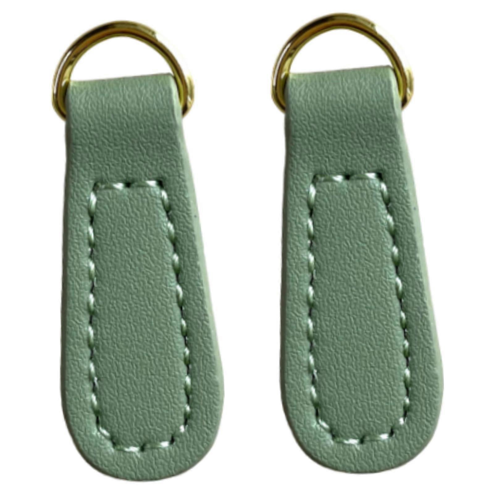 2x Zipper Pulls PU Leather Repair Zip Puller Tag for Jacket Purses Backpacks