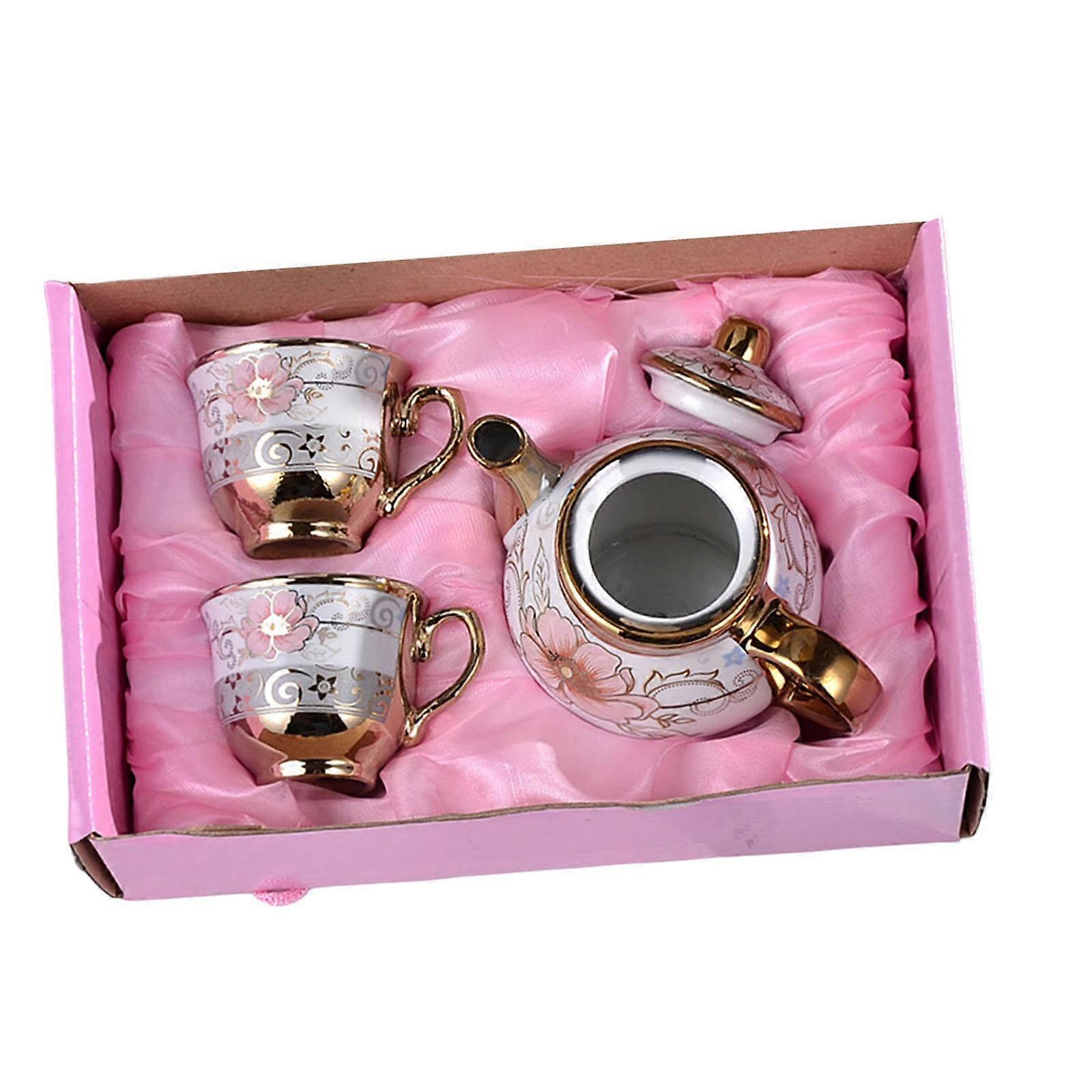 Ceramic Tea Cups Set Dinnerware Teaware Set for Household Kitchen Restaurant 2 cups 1 pot