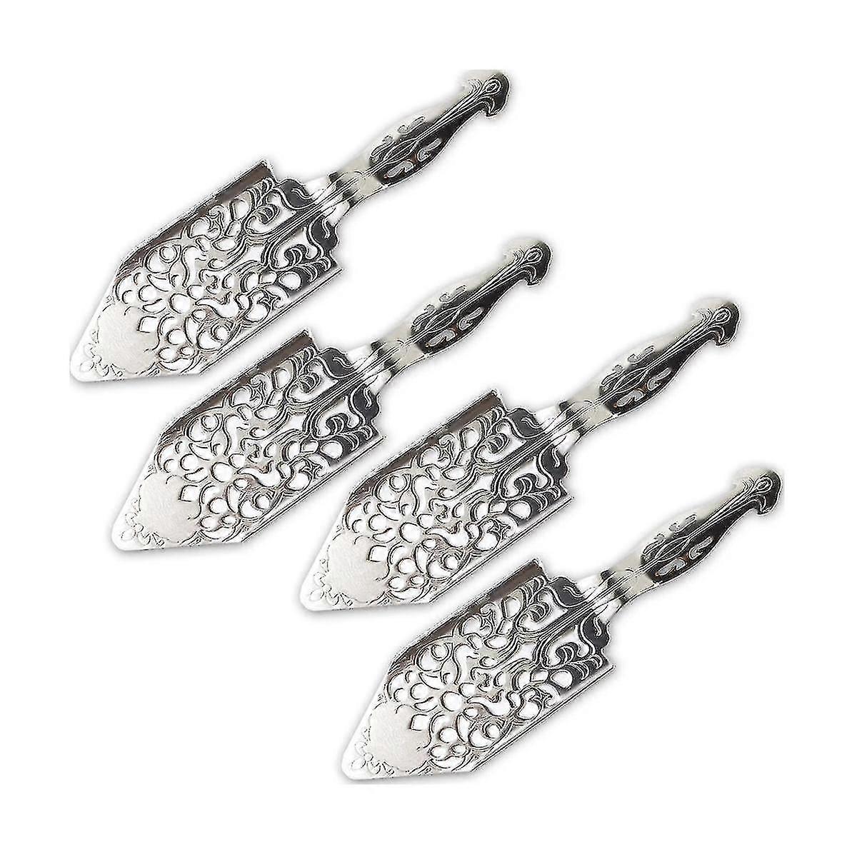 4 stk. rustfritt stål absintskjeer vintage bar glasskopp drikkefilter uthulet absint sp