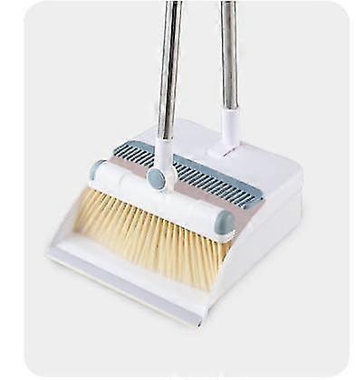 Broom And Dustpan Set With Long Retractable Handle, 180 Rotating Broom And Large Capacity Dustpan Combo