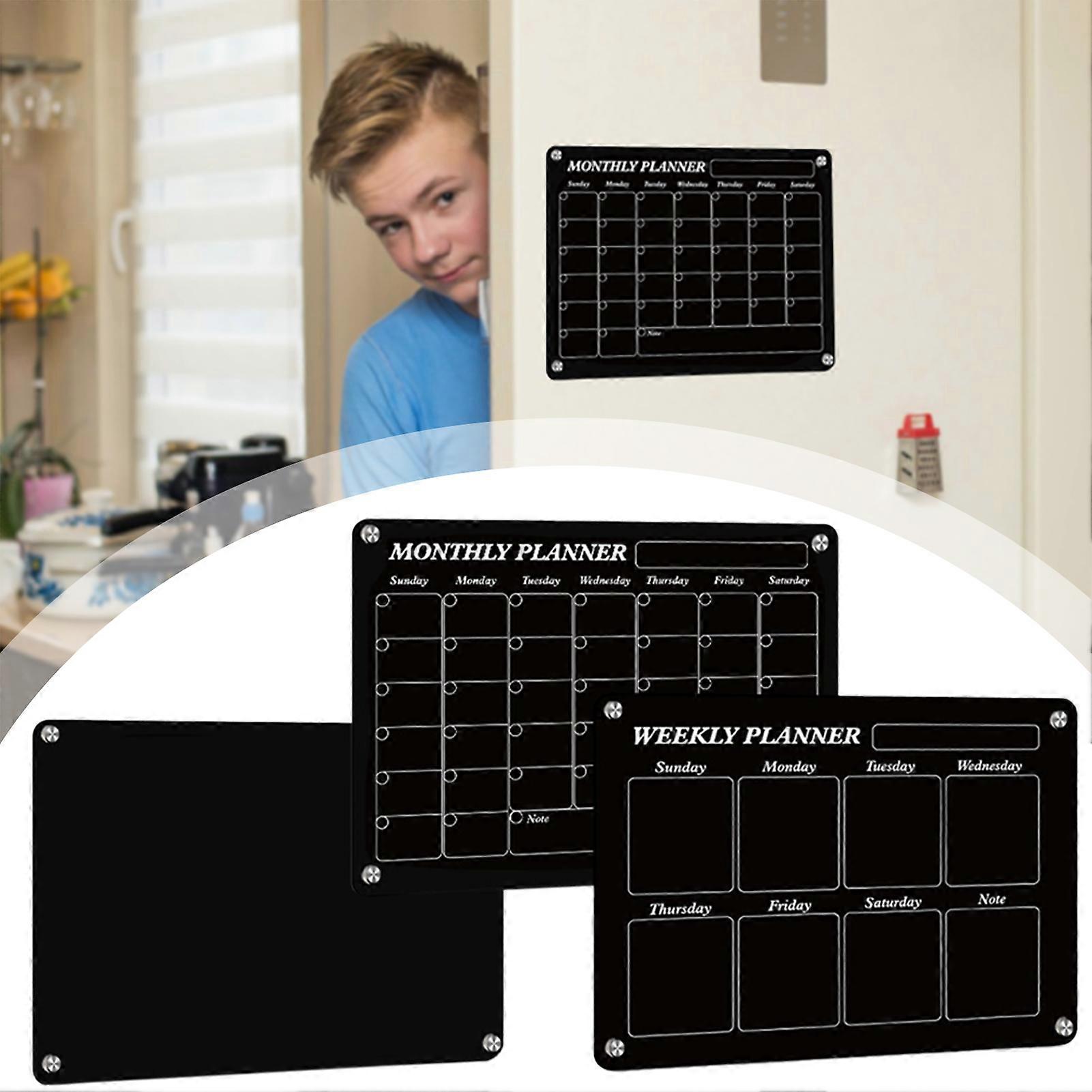 Magnetic Dry Erase Board Frameless Calendar Message Writing Board for Classroom