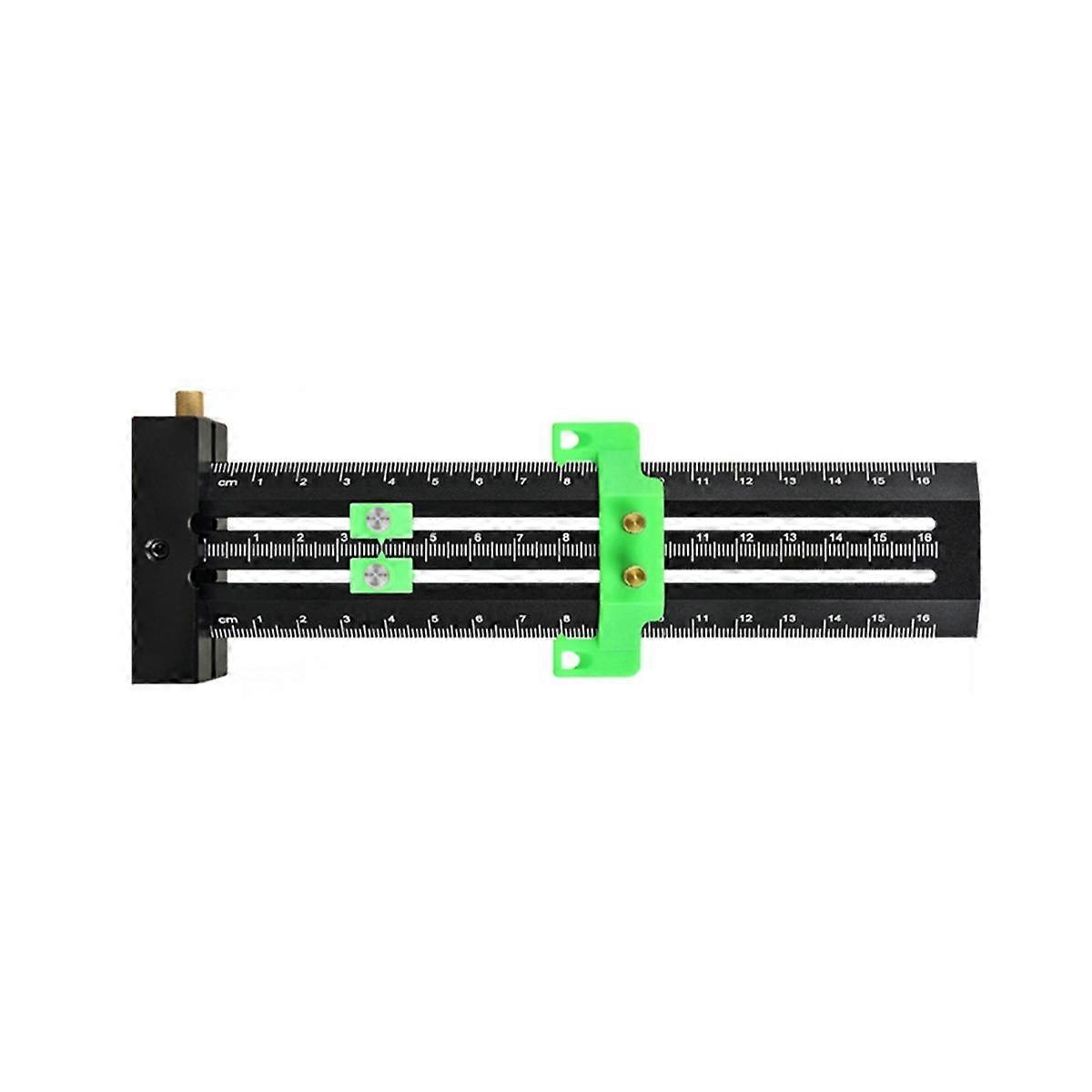 T-Shaped Double Line Marking Ruler+Steel Needle/Parallel/Vertical Marking Ruler Hole Scribe Marking Mark Ruler Metric