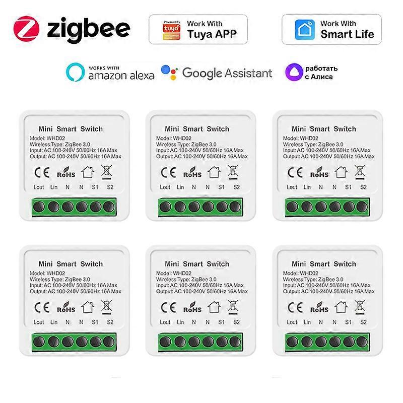 16A Zigbee 3.0 DIY Mini Switch For Tuya Smart Life Wireless Control Relay Work With Alexa Google