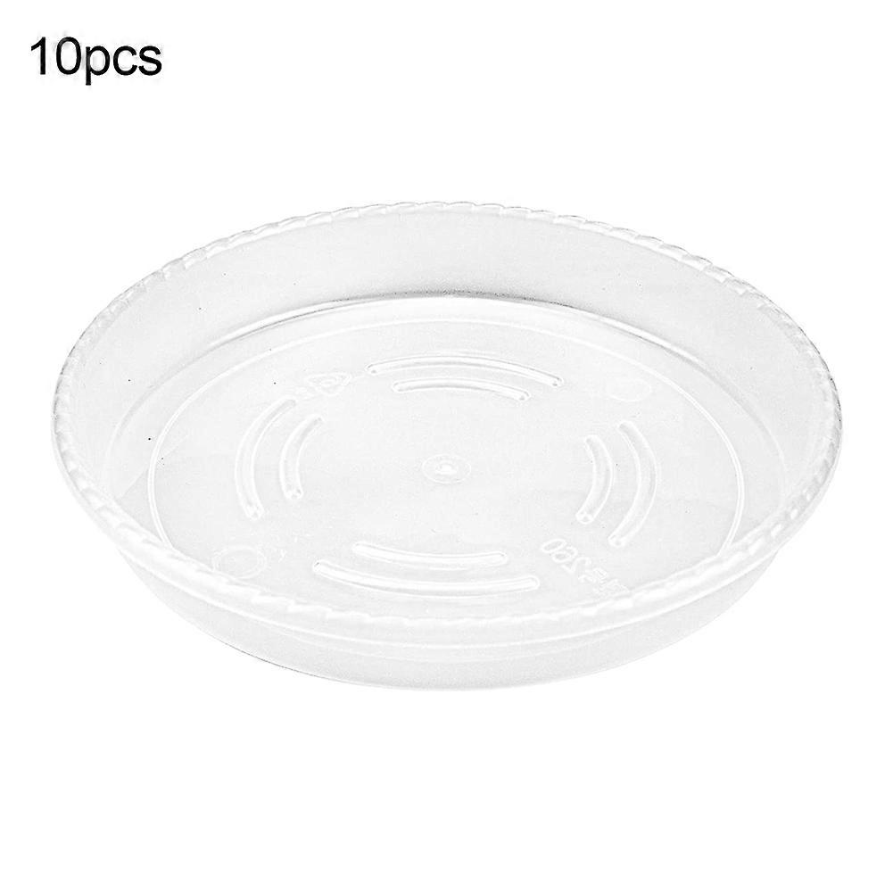 10Pcs Plastic Flower Pot Drip Trays Clear Round Shape Creative Saucers Decor KAESI