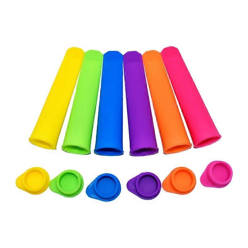 Silicone Ice Pop Molds,Popsicle Maker Molds,6 Vibrant Colors,Set of 6