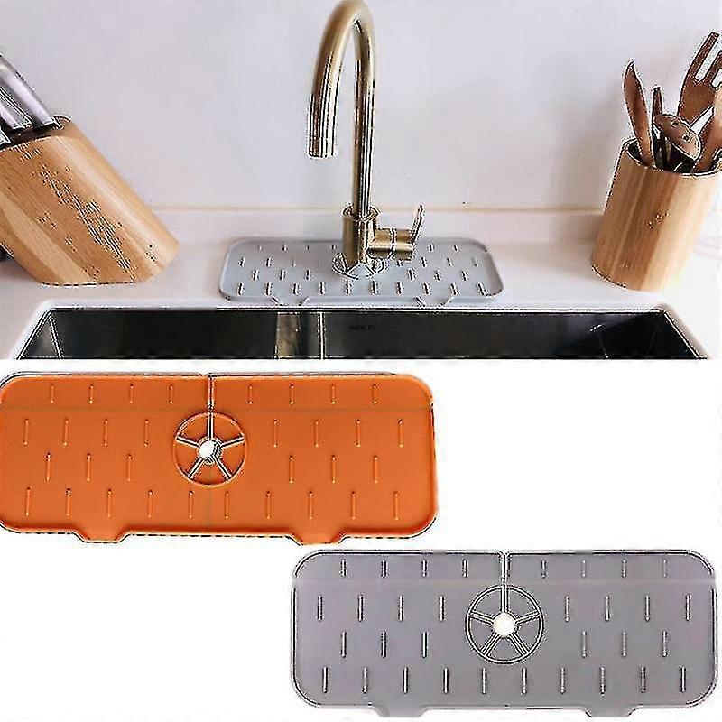 Faucet Anti-splash Pad Faucet Absorbent Pad Kitchen Bathroom Faucet Anti-splash Pad Silicone Pad-colour:orange