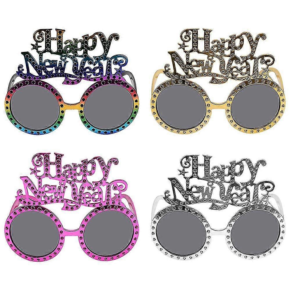 4 Pairs Of Glasses 2022 New Year Party Glasses Photo Booth Props