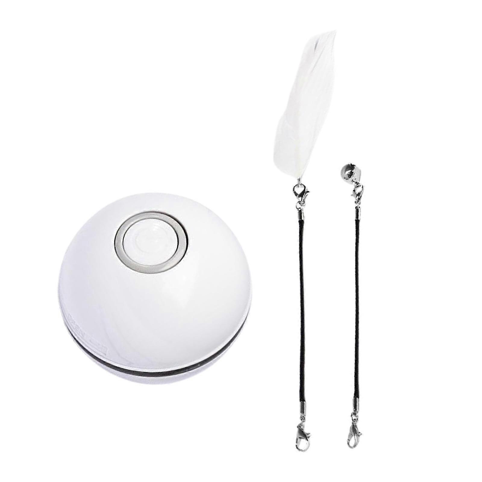 USB Interactive Rotating Ball LED Laser Cat Playing Toy with Catnip White