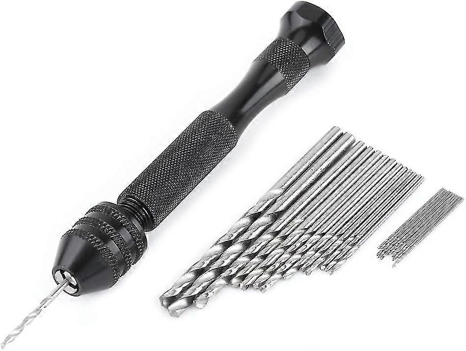 Mini Hand Drill With 25 Hss Twist Drill Bits Set, 0.3-3.6mm Grasp Range Chuck Hand Twist Drill - q36/YY