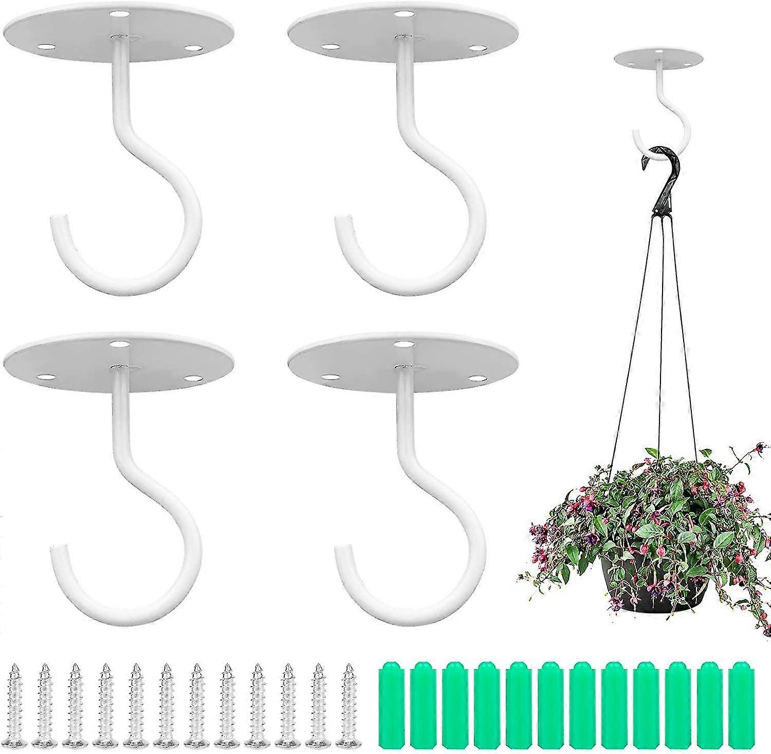 Wyatt Ceiling Hooks 4 Pieces Metal Wall Plant Hooks Swag Ceiling Hooks With Screws And Anchors For Hanging Plants Basket